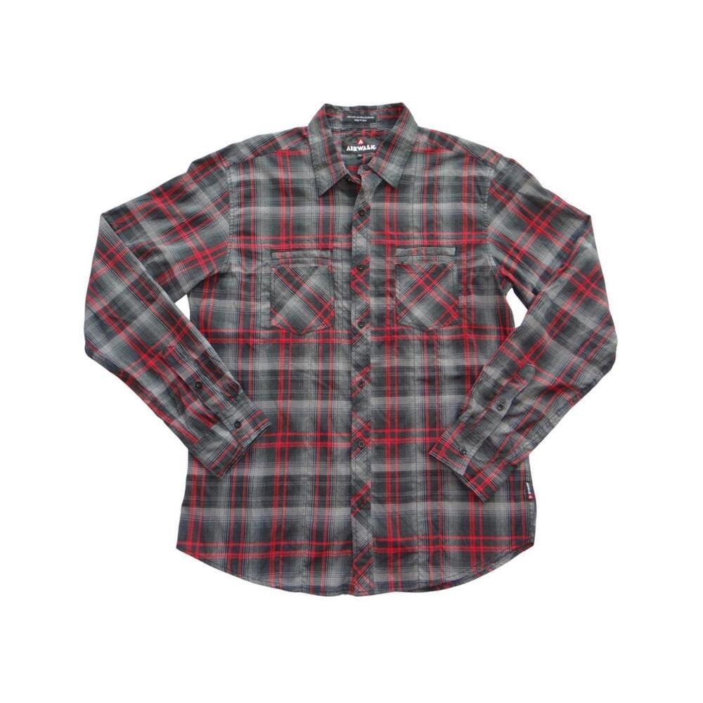 Airwalk Men's Long Sleeve Plaid Casual Shirt‎